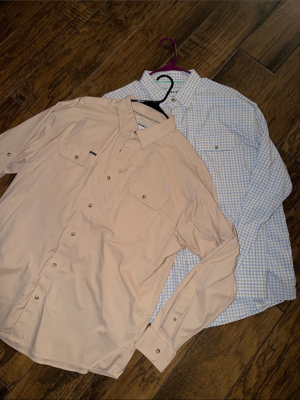 2- Poncho Men's Light Long-Sleeve Button-Up Shirt